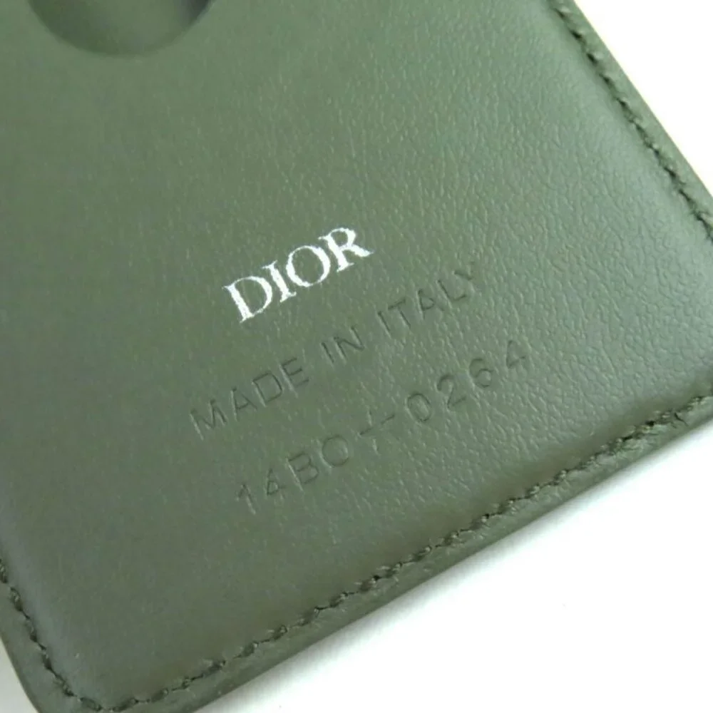 Christian Dior Saddle Logo Magnet Gravity Leather Card Holder Card Case